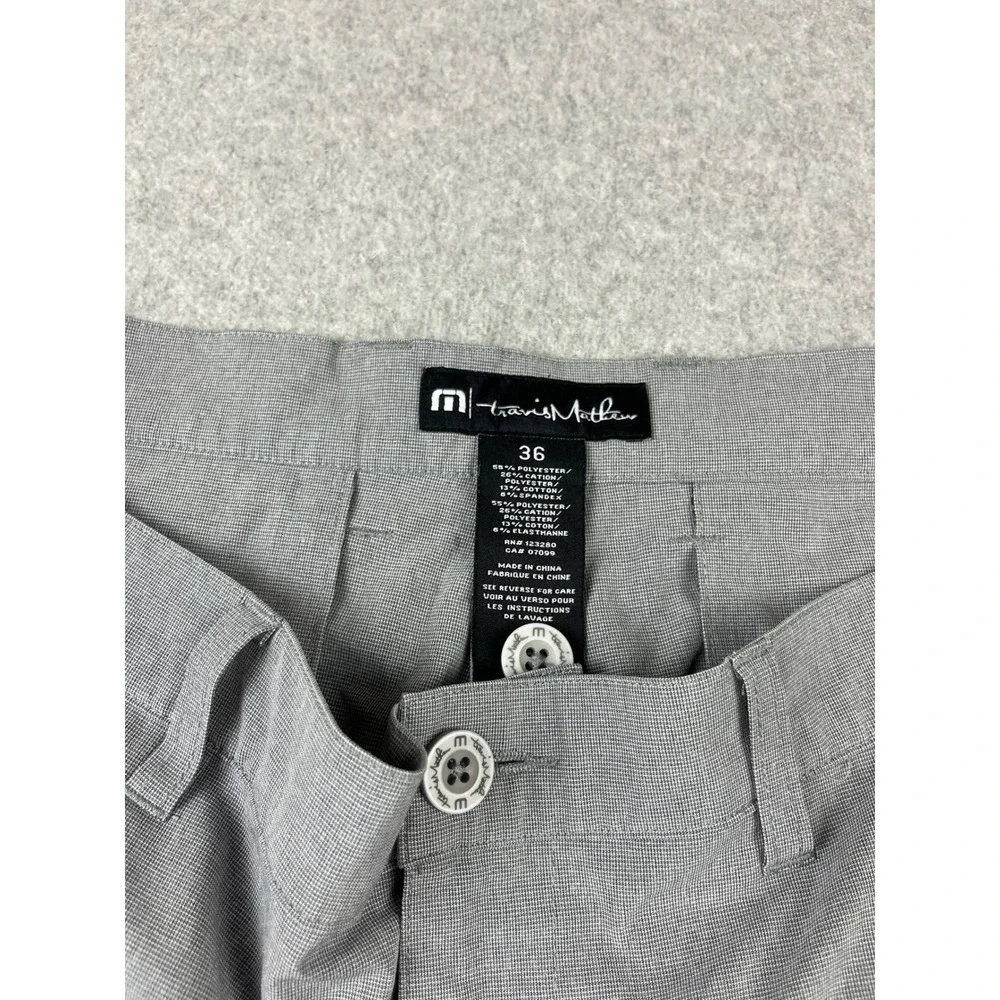 Travis Mathew Shorts Mens 36 Grey Golf Performance Stretch Micro Pattern